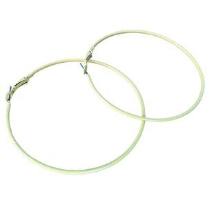 Large Light Yellow Skinny Hoop Earrings - Statement Jewelry